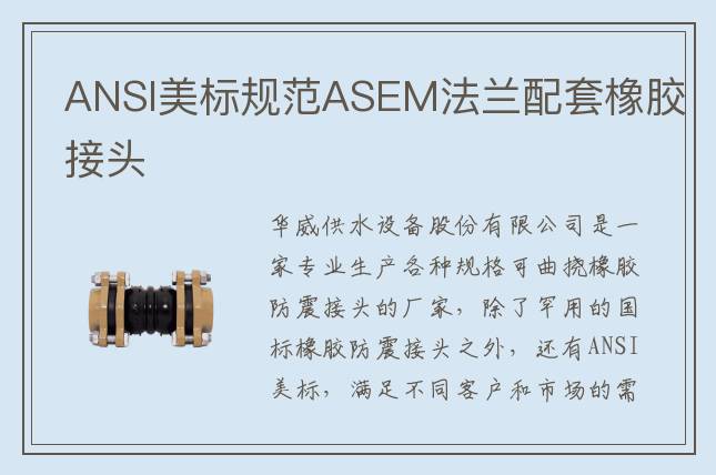 ANSI美標規范ASEM法蘭配套橡膠接頭
